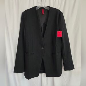 SPANX Perf Collarless Long Black Classic 1 Button Closure NWT Blazer Size S